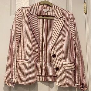 Cabi white and red stiped blazer - size 10